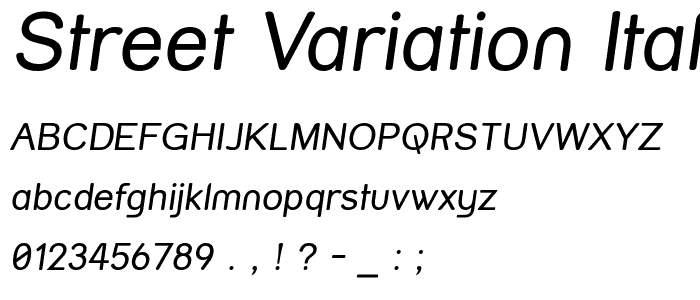 Street Variation Italic font